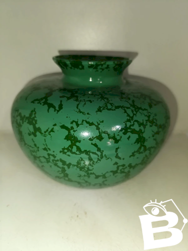 vase boule vert vintage craquele en bon etat