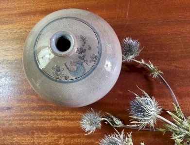 Vintage signed ball vase