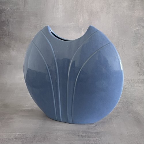 Vase céramique bleu vintage style art déco DLG Haeger Haut.~22cm