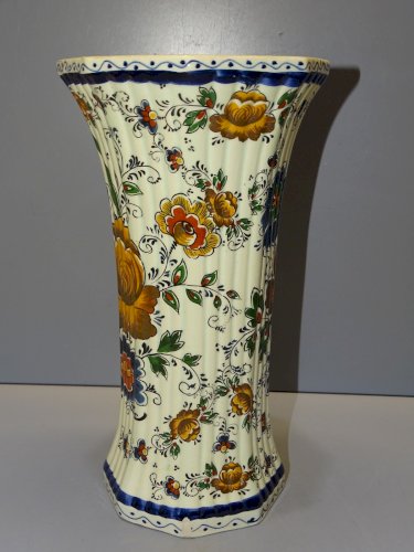 -VASE CERAMIQUE DELFT ANCIEN COLLECTION DECO BOUQUET DE FLEURS     D