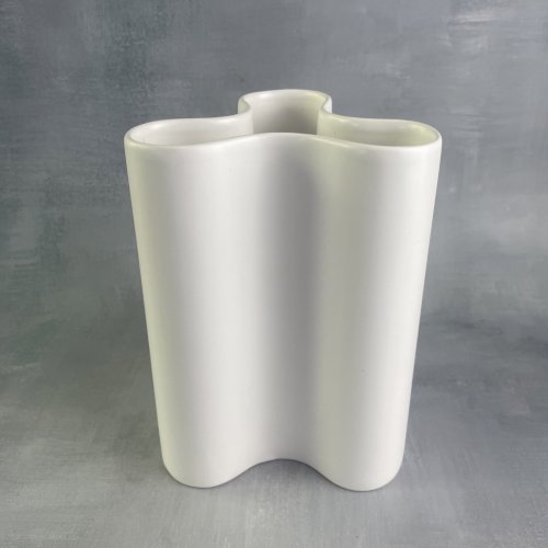 Vase céramique design by ASA Germany blanc mate vintage postmoderne Haut.~18cm