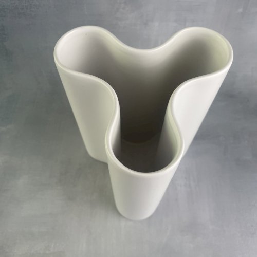 Vase céramique design by ASA Germany blanc mate vintage postmoderne Haut.~18cm