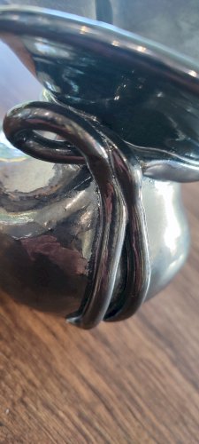 Vase céramique irisée années 60 signé