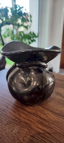 Vase céramique irisée années 60 signé