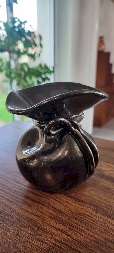 Vase céramique irisée années 60 signé