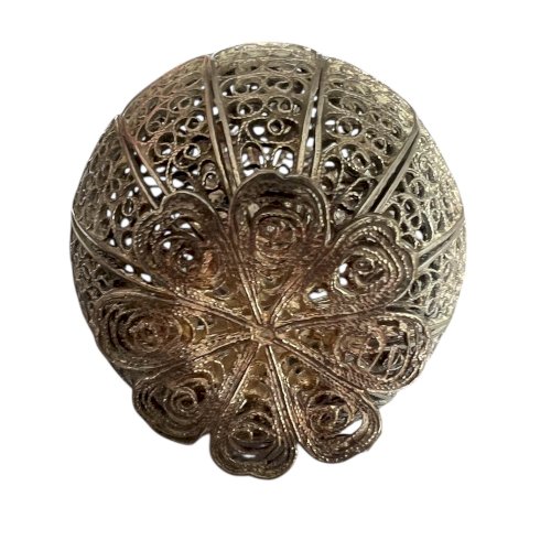 vase chinois ancien Filigrane Argenté  Atelier Suhai-10 Cms Vintage Decoration