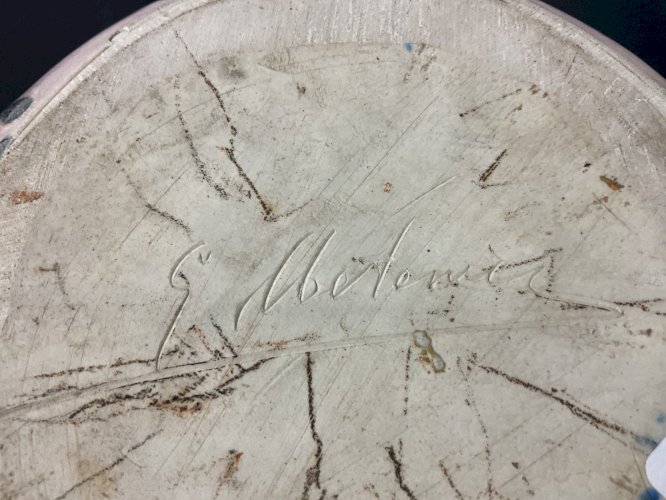 VASE CITROUILLE en grès Art Nouveau signé GILBERT MÉTÉNIER céramique 1900