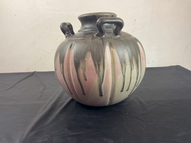 VASE CITROUILLE en grès Art Nouveau signé GILBERT MÉTÉNIER céramique 1900