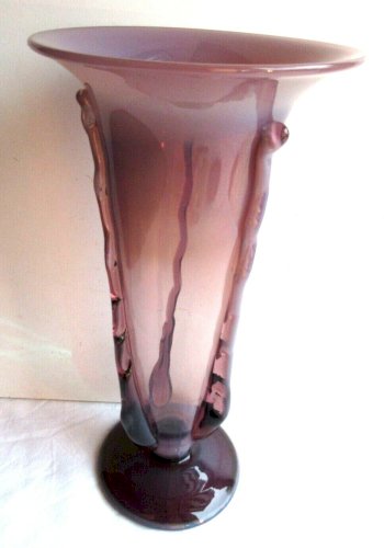 Vase cornet de Schneider en verre épais aux 3 couleurs, Art Nouveau / Déco