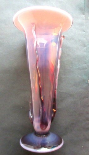 Vase cornet de Schneider en verre épais aux 3 couleurs, Art Nouveau / Déco