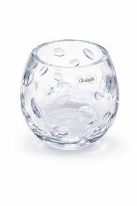 Vase Cristal Christofle 16cm Signé + Étiquette Parfait État Design Bullé