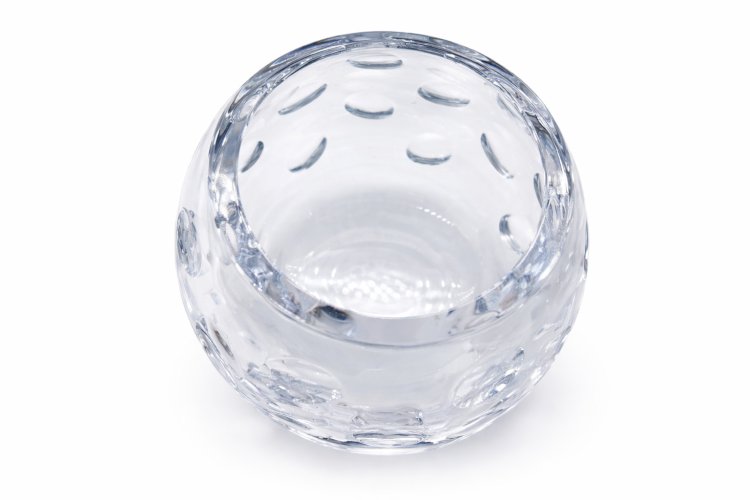 Vase Cristal Christofle 16cm Signé + Étiquette Parfait État Design Bullé