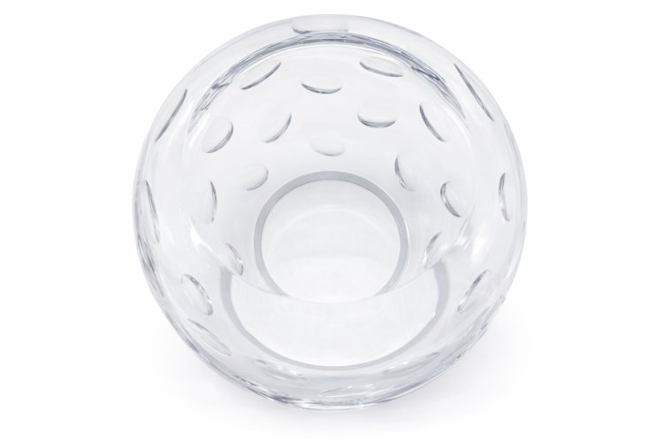 Vase Cristal Christofle 16cm Signé + Étiquette Parfait État Design Bullé