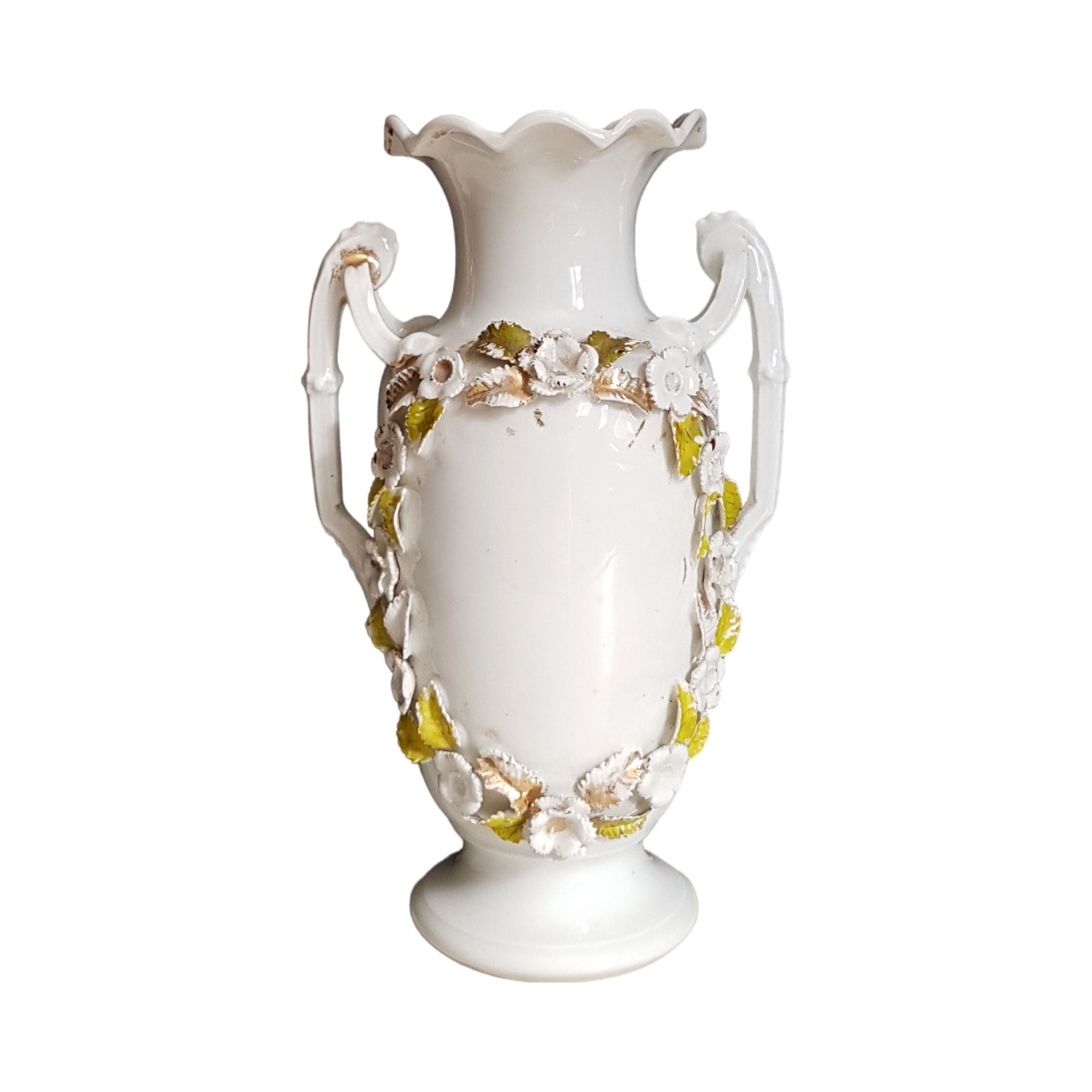 Altar vase / wedding vase White/Green Ceramic