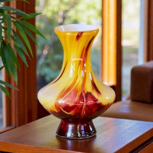 Murano vase in blown opaline glass circa 1960