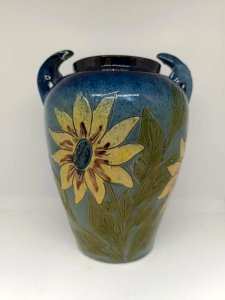 vase decor floral annee 40-50 de fauquet à bonneville en bon etat