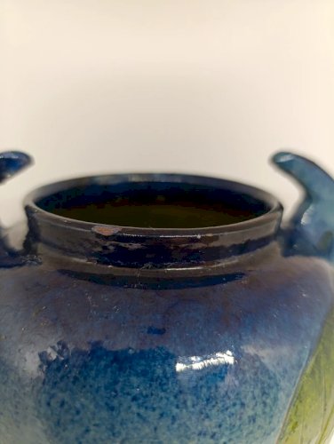 vase decor floral annee 40-50 de fauquet à bonneville en bon etat