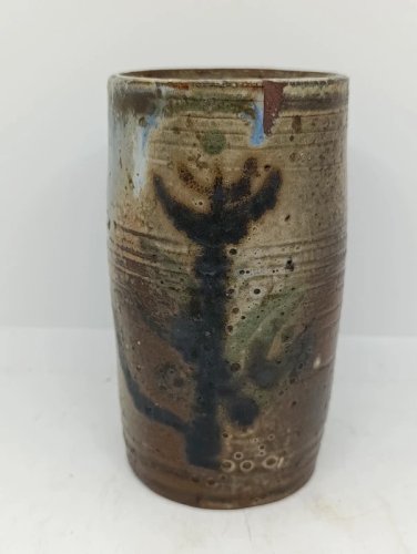 vase decor floral style gustave raynaud ou poterie de la colombe en bon etat