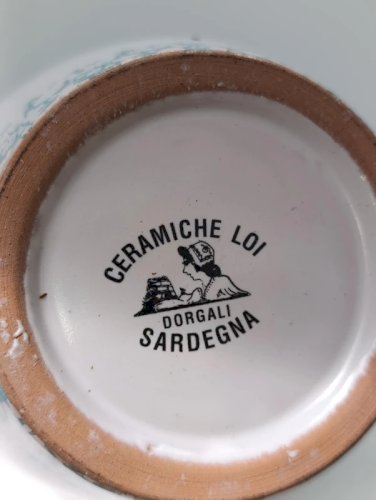 vase decor oiseau signé ceramiche loi dorgali sardegna en bon etat