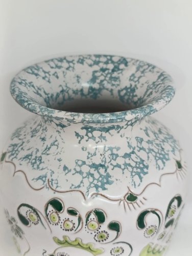 vase decor oiseau signé ceramiche loi dorgali sardegna en bon etat