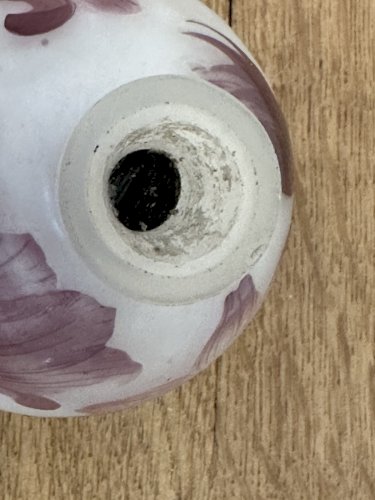 VASE DELATTE NANCY VERRE DÉCOR FLEURS DEGAGÉ A L’ACIDE DÉBUT XXEME SIGNÉ H=10CM