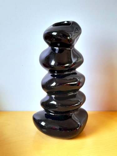 Vase design galets en céramique 1980