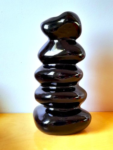 Vase design galets en céramique 1980