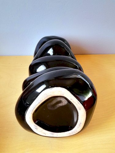 Vase design galets en céramique 1980