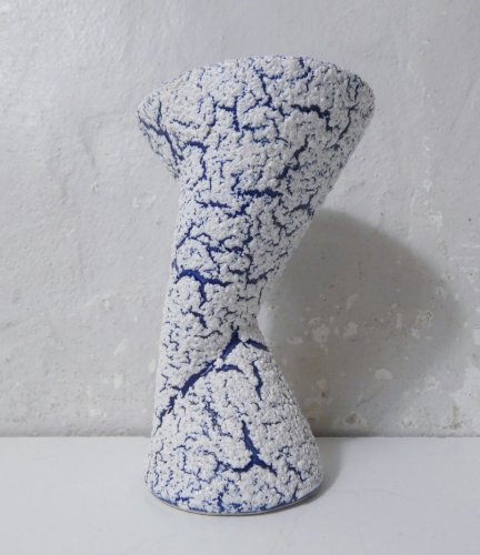 vase diabolo asymétrique vintage en grès des neiges Fat Lava