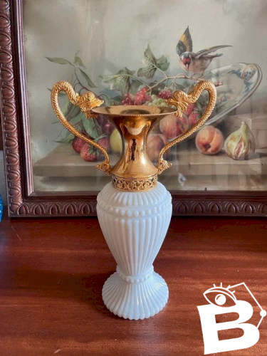 Vase Empoli Italie opaline vintage 1970