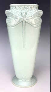 Vase en Céramique Christofle « Libellules » – Teinte Céladon
