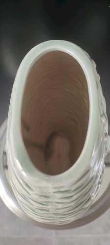 Vase en céramique craquelée années 80-90 décor végétal 