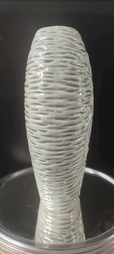 Vase en céramique craquelée années 80-90 décor végétal 