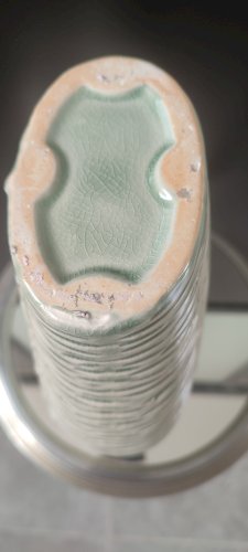 Vase en céramique craquelée années 80-90 décor végétal 