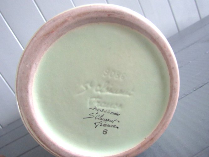 Vase en céramique décor floral St Clément