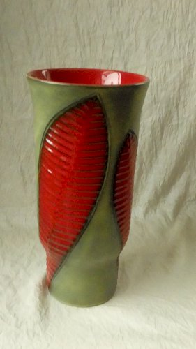 VASE EN CERAMIQUE FERNAND ELCHINGER MODELE FOUGERE ANNEES 1950*