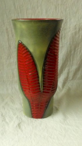 VASE EN CERAMIQUE FERNAND ELCHINGER MODELE FOUGERE ANNEES 1950*