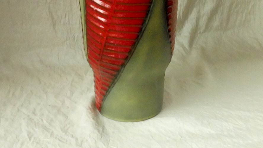VASE EN CERAMIQUE FERNAND ELCHINGER MODELE FOUGERE ANNEES 1950*