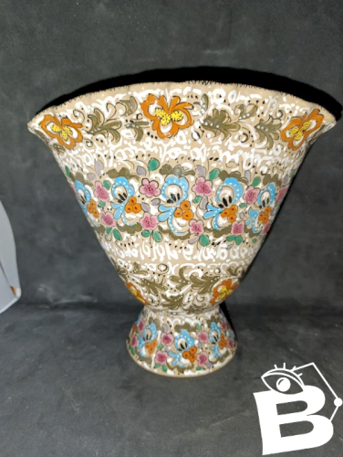 Vase en céramique italienne molaroni Pesaro Italia décor floral en bon etat