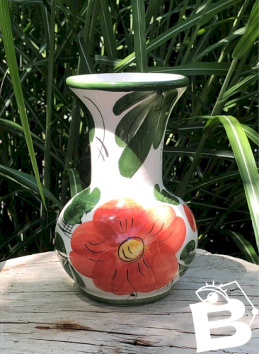 Vase en céramique motifs fleurs