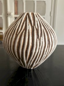 striped ceramic vase 1970
