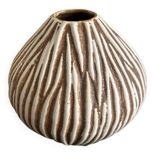 vase en céramique striée 1970