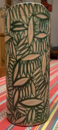 Vase en céramique Vallauris décor au coq signé Le Chariot 1960's