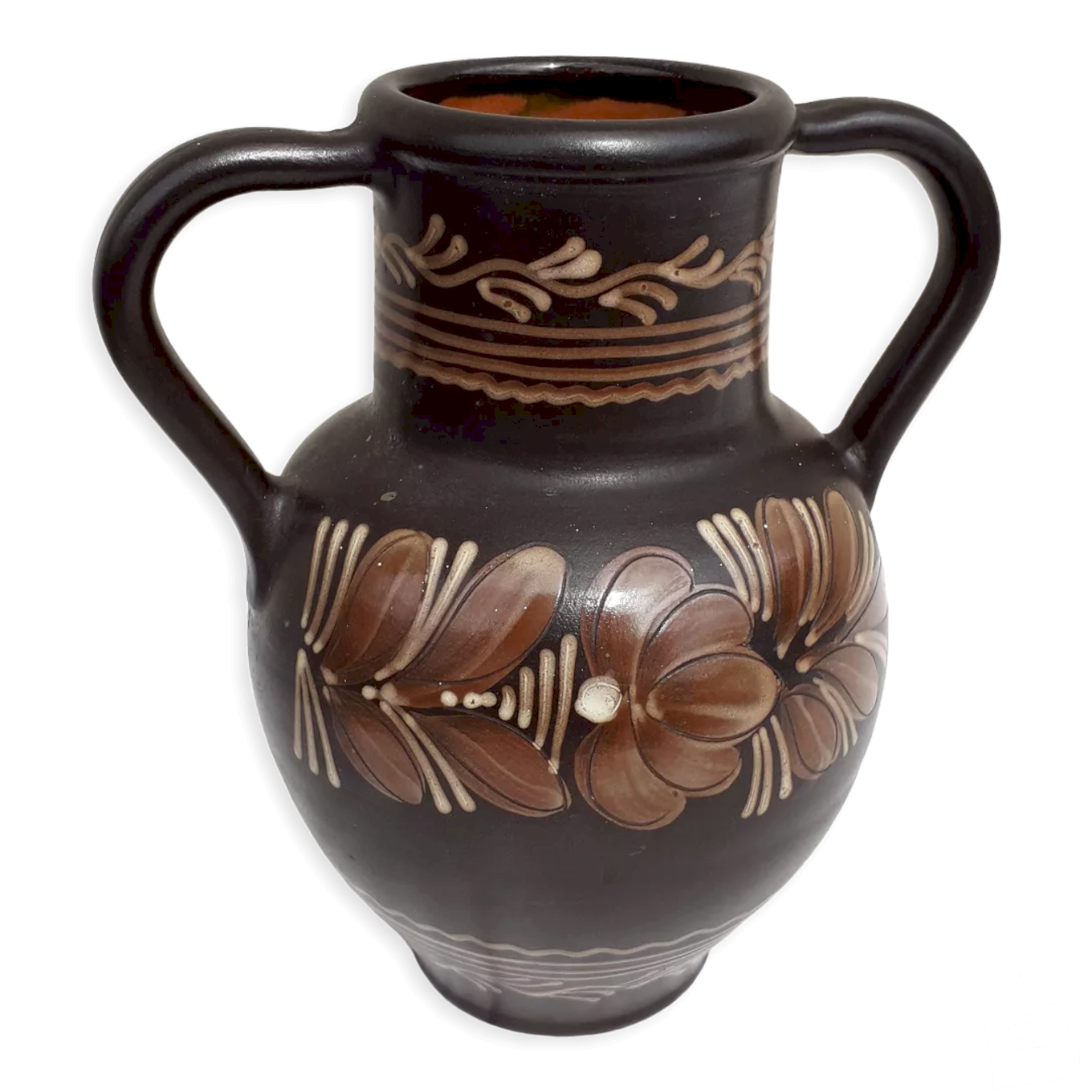 Vase en céramique Marron Floral,Végétal