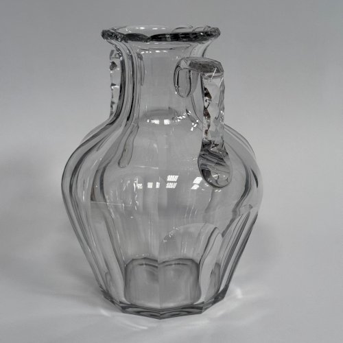 Vase en cristal avec anses Baccarat XIXe pans coupés L9321