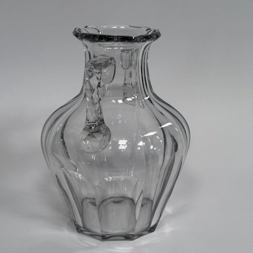 Vase en cristal avec anses Baccarat XIXe pans coupés L9321