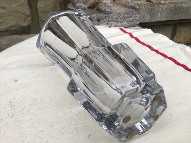 Vase en cristal clair cristallerie royale de champagne –  Design moderne massif