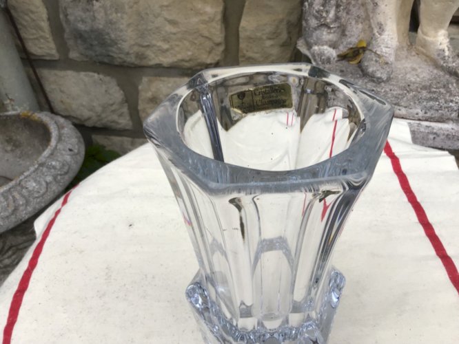 Vase en cristal clair cristallerie royale de champagne –  Design moderne massif