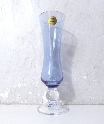 Vase en Cristal d’Arques violet France 21 cm balustre vintage TBE