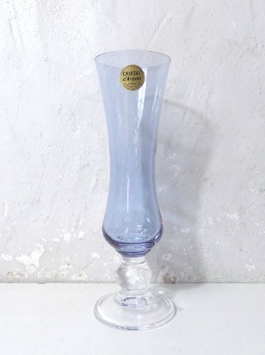 Vase en Cristal d’Arques violet France 21 cm balustre vintage TBE